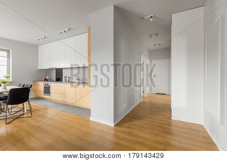 White Loft Apartment With Kitchen