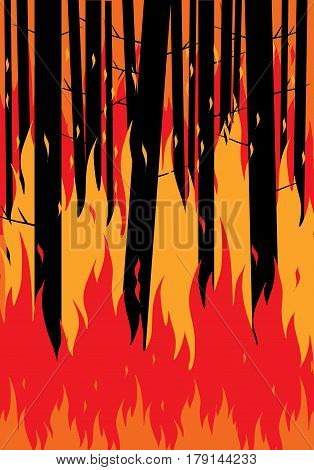 Save forests from fire concept. Flat vector illustration