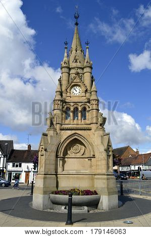 Leamington Spa Warwickshire England - August 18 2014 : Rother Street Clock Tower in Stratford-upon-Avon