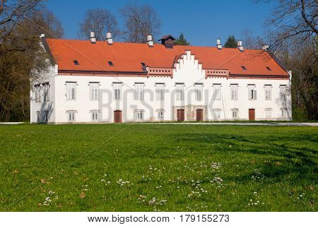 Novi Dvori Castle built in the 16th century in Zapresic, Croatia. Photo was taken after restoration which was finished in 2013.