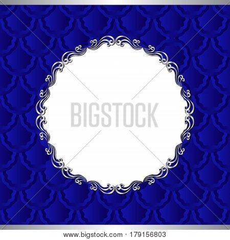 background with old-fashioned patterns and silver frame - transparent space insert