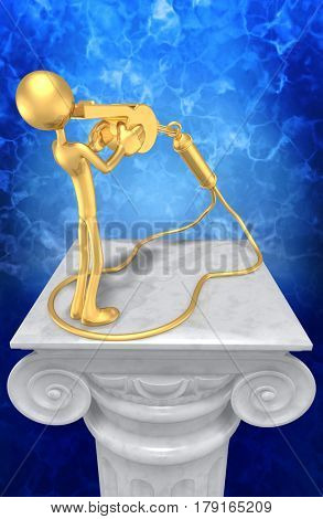 Blowing A Whistle The Original 3D Character Illustration
