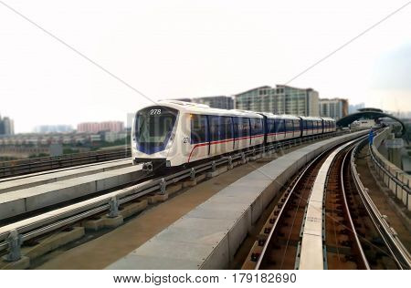 Light Rail Train or LRT on the move