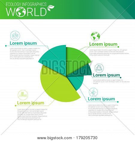 World Environmental Protection Green Energy Ecology Infographics Banner With Copy Space Vector Illustration
