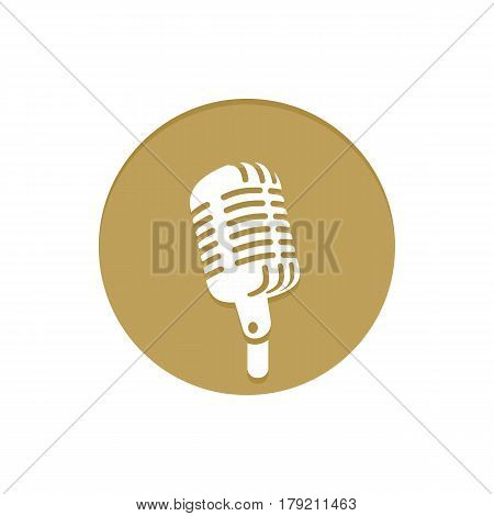 Gold Vector Icon Microphone. Golden web icons collection item. Icon symbo vector illustration