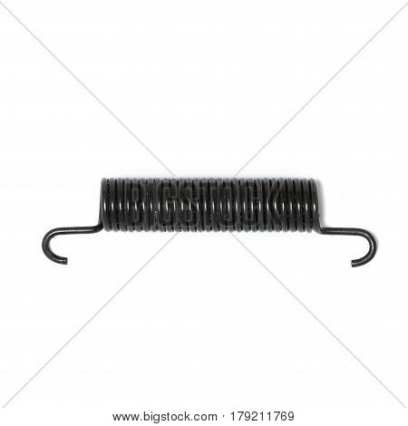 Metal spring isolated on white background, closep
