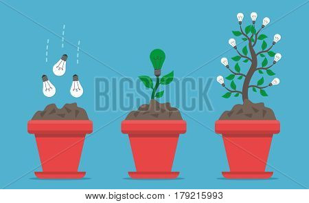 Growing Lightbulbs On Blue