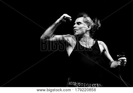 Padua Padova, Pd, Italy - March 29, 2017: Piero Pelù The Vocalist Of Litfiba An Italian Rock Band On