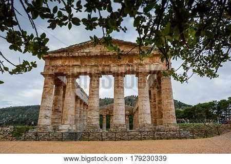 Greek Theatre Of Segesta, Historical Landmark In Sicily, Italy