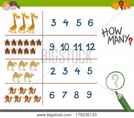 Counting Activity With Cute Animals