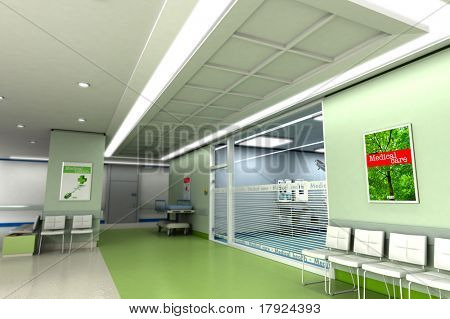Rendering 3D di un lusso moderno clinica