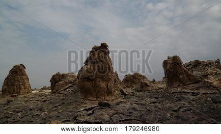 Salt structure close-up inside Dallol volcanic crater, Danakil depression, Afar, Ethiopia