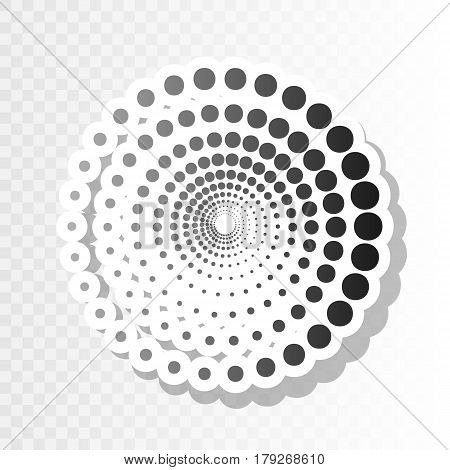 Abstract technology circles sign. Vector. New year blackish icon on transparent background with transition.