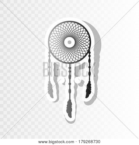 Dream catcher sign. Vector. New year blackish icon on transparent background with transition.