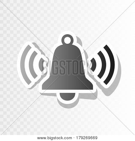 Ringing bell icon. Vector. New year blackish icon on transparent background with transition.