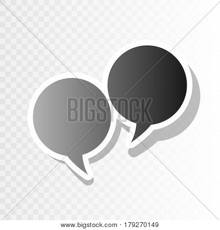 Speech bubble sign. Vector. New year blackish icon on transparent background with transition.