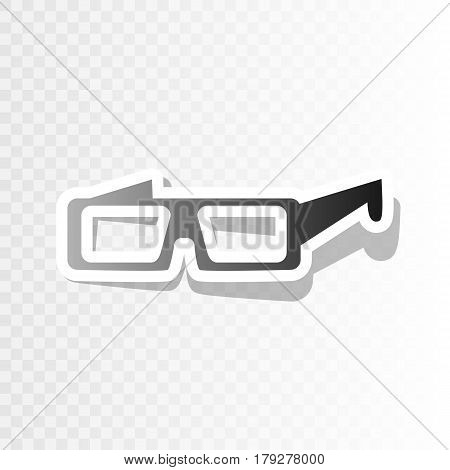Modern glass sign. Vector. New year blackish icon on transparent background with transition.