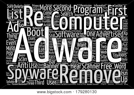 Want to delete adware fast text background word cloud concept