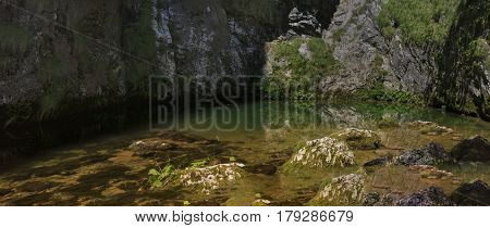 Izbucul Tauzului, karst spring in Apuseni Mountains, Romania