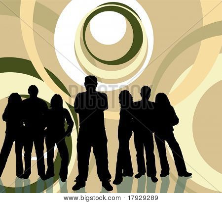 Gençler retro zemin - vektör