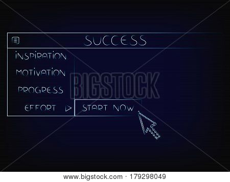 Vector Success Elements Menu In Dropdown Style
