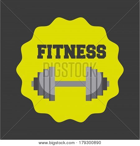 seal stam with dumbbell icon. colorful design. vector illustration