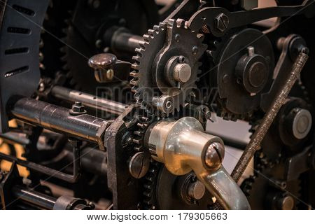 The Mechanism Of A Old And Vinage Machine