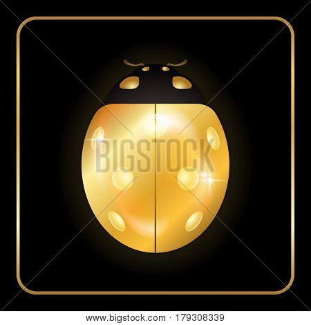 Ladybug Gold Insect Small Icon