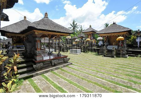 Ubud, indonesia - 10 February 2013: Balinese temple at Penestanan on Bali Indonesia