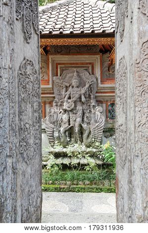 Lotus Pond And Pura Saraswati Temple In Ubud, Bali