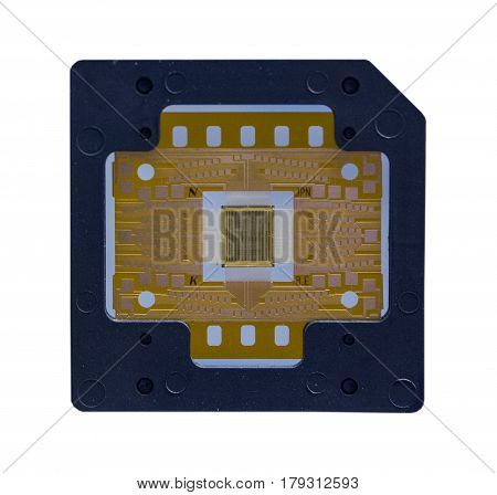 The computer chip on a white backgroundisolated.