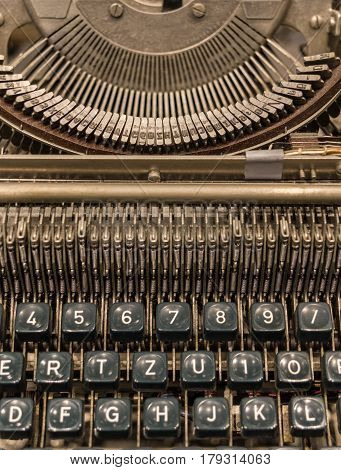 The Fragment Of An Old And Vintage Typewriter