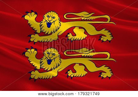 Flag of Normandy is one of the regions of France. 3d illustration