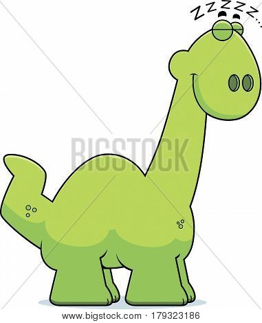 Sleeping Cartoon Apatosaurus