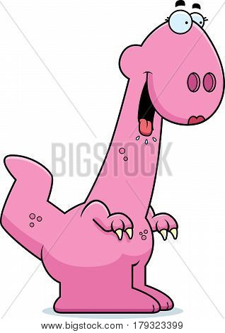 Hungry Cartoon Girl Dinosaur