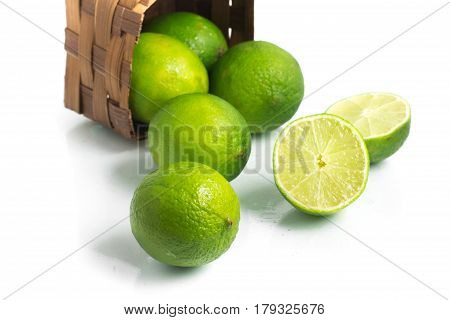 Tahiti Lemon Into A Basket.