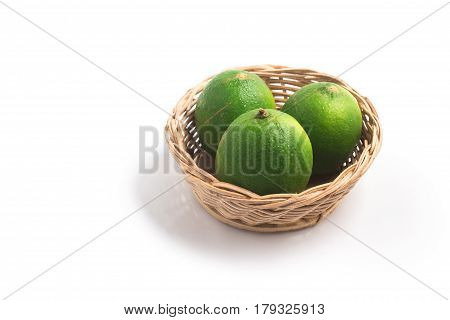 Tahiti Lemon Into A Basket.
