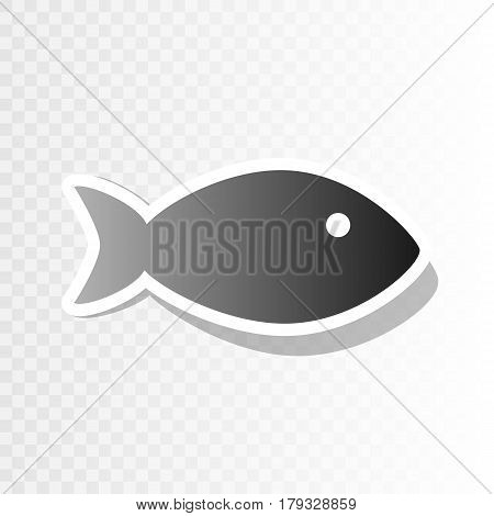 Fish sign illustration. Vector. New year blackish icon on transparent background with transition.