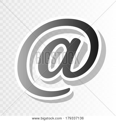 Mail sign illustration. Vector. New year blackish icon on transparent background with transition.
