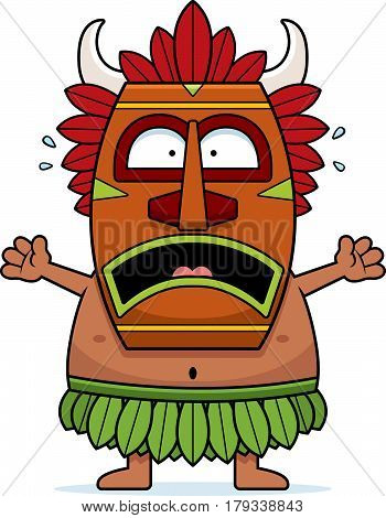Scared Cartoon Witch Doctor