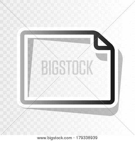 Horisontal document sign illustration. Vector. New year blackish icon on transparent background with transition.