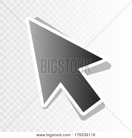 Arrow sign illustration. Vector. New year blackish icon on transparent background with transition.