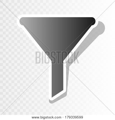 Filter simple sign. Vector. New year blackish icon on transparent background with transition.