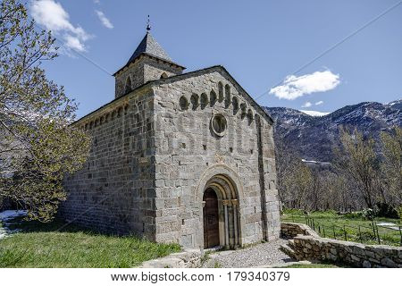 Roman Church of Santa Maria de la Asuncion in Coll (Catalonia - Spain). This is one of the nine churches which belongs to the UNESCO World Heritage Site.
