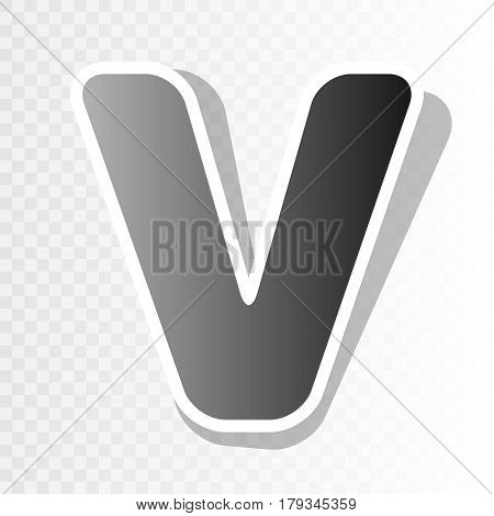 Letter V sign design template element. Vector. New year blackish icon on transparent background with transition.