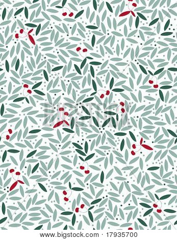 Vektor seamless Pattern anzeigen Blättern und Kirschen.