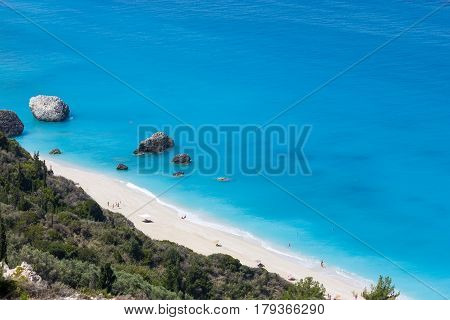 Megali Petra beach on the Lefkada island Greece