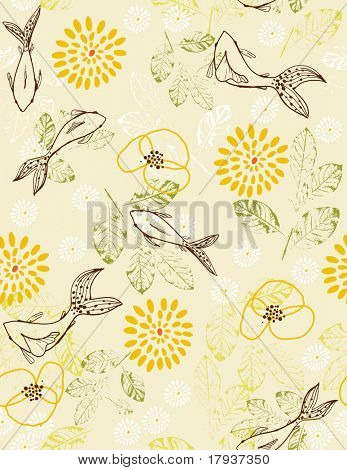 Vektor ázsiai hal (Seamless Pattern)