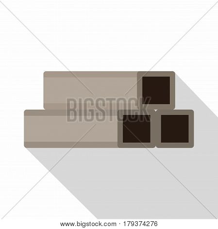 Square metal tubes icon. Flat illustration of square metal tubes vector icon for web isolated on white background