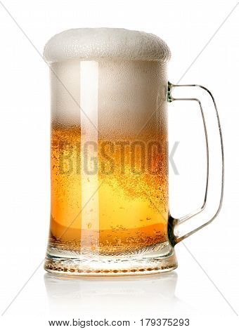Beer in a mug isolated on a white background